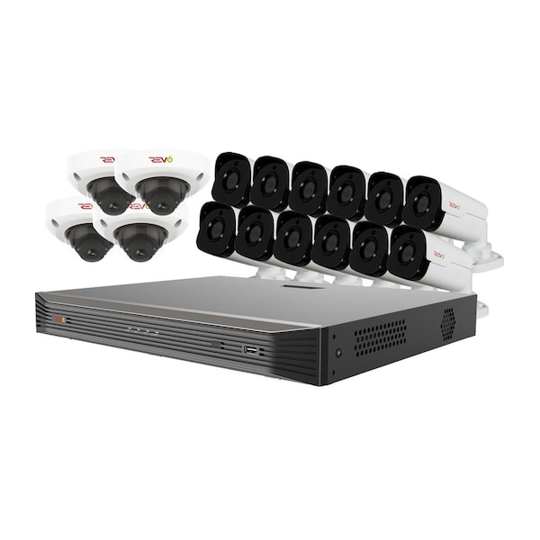 Revo America Ultra HD Audio Capable 16 Channel 8TB NVR Surveillance System with 16 4 Megapixel Cameras RU162D4GB12GA-8T - main